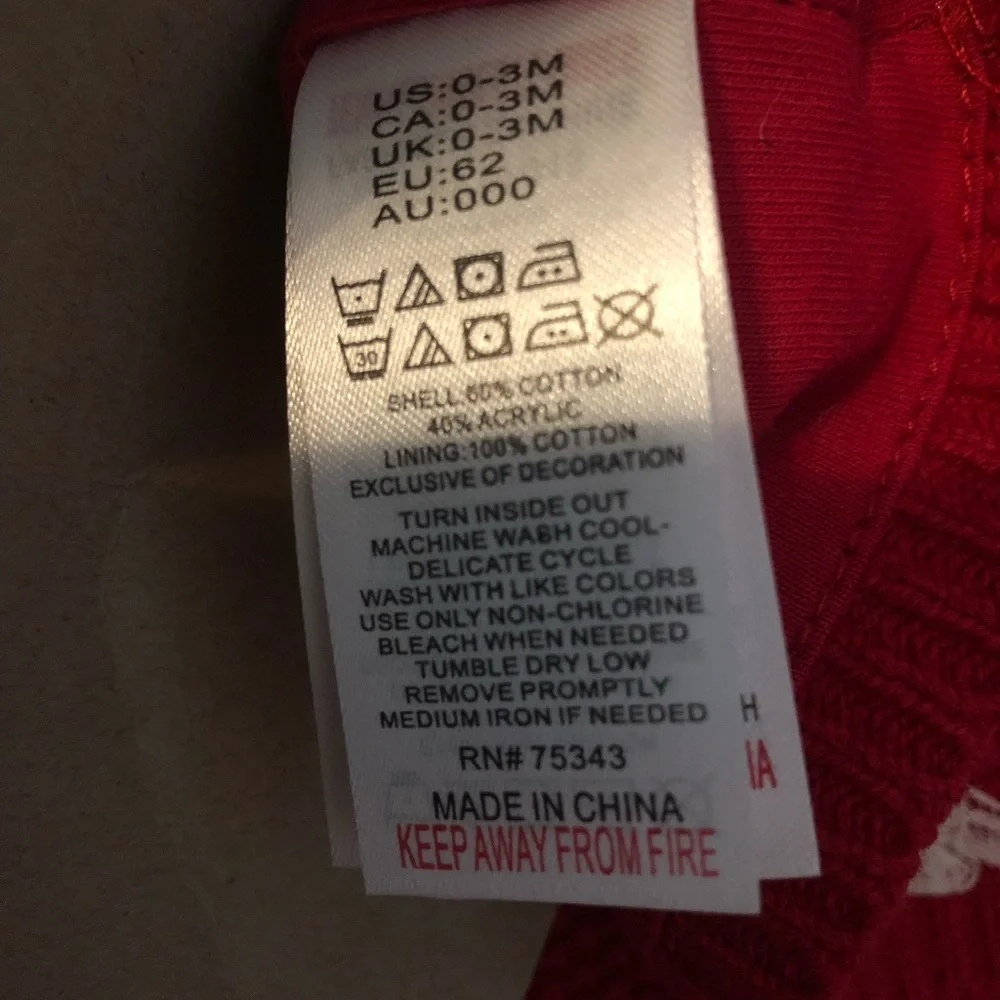 Tahari Baby NWT 3-Piece Holiday Red Knit Baby Dress, Hat and Cream Tights